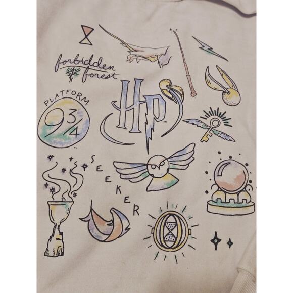 Harry Potter Sweatshirt Sz S M Pull Over Sweater Crew Neck Hogwarts Spell Movie - Picture 2 of 12
